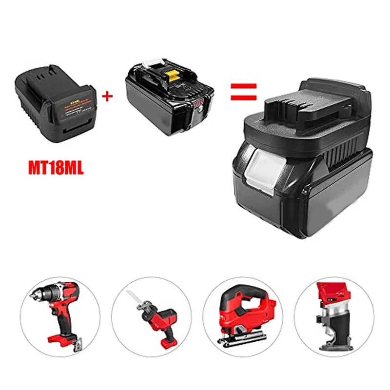 2X Battery Adapter Power Source Connector Charge Conversion Dock 18V MT18ML To For Milwakee Lectrical Tools