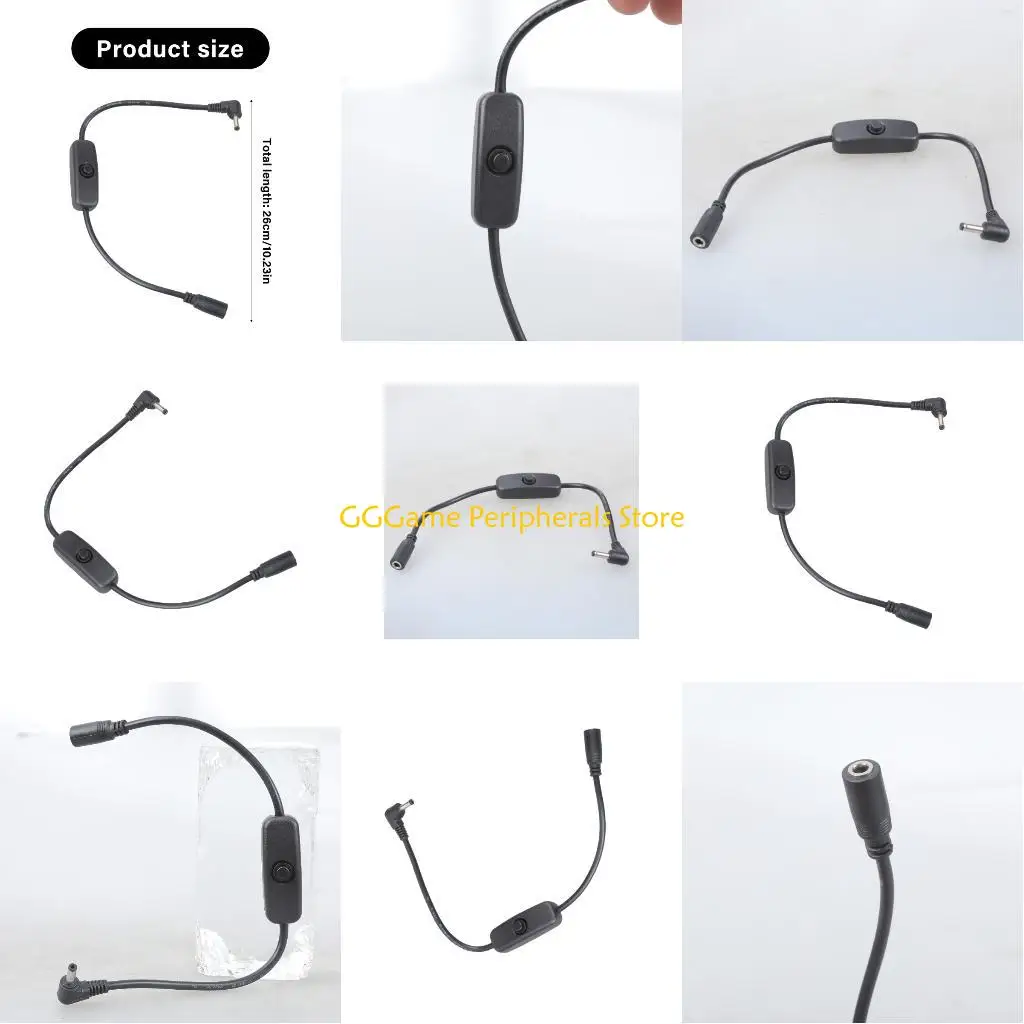 

U55B Female to Male 3.5mmx1.35mm Power Splitter Cable with Switches Splitter for LED Lighting Systems DVR Devices Accessories