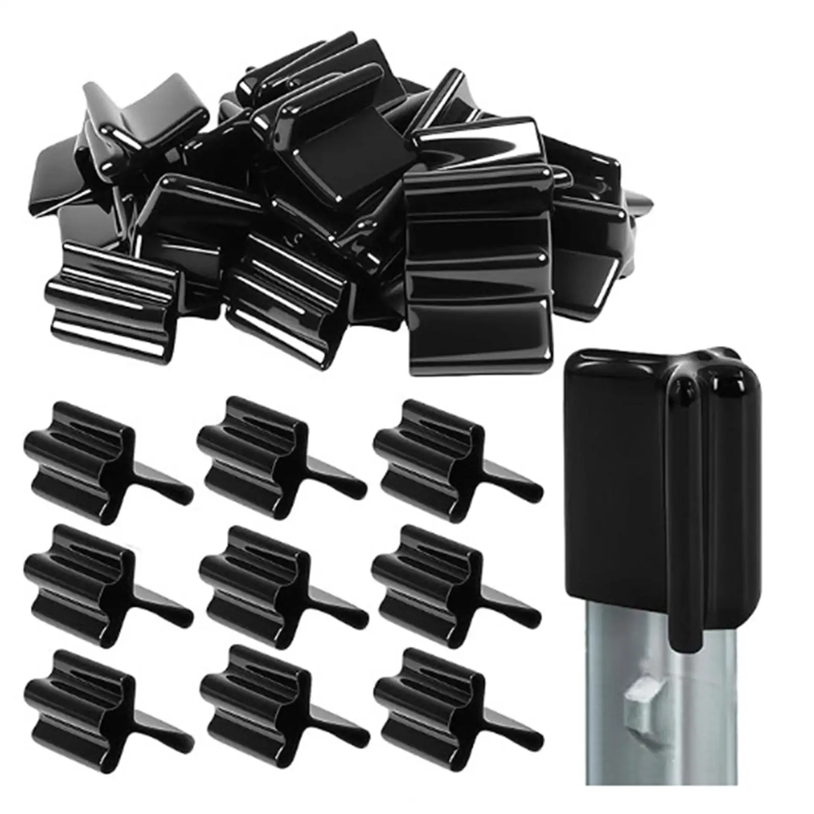 50 قطعة من ملحقات T Post للأسوار الكهربائية وغطاء نهايةي لحماية الأكمام من المطاط PVC الناعم باللون الأسود #3