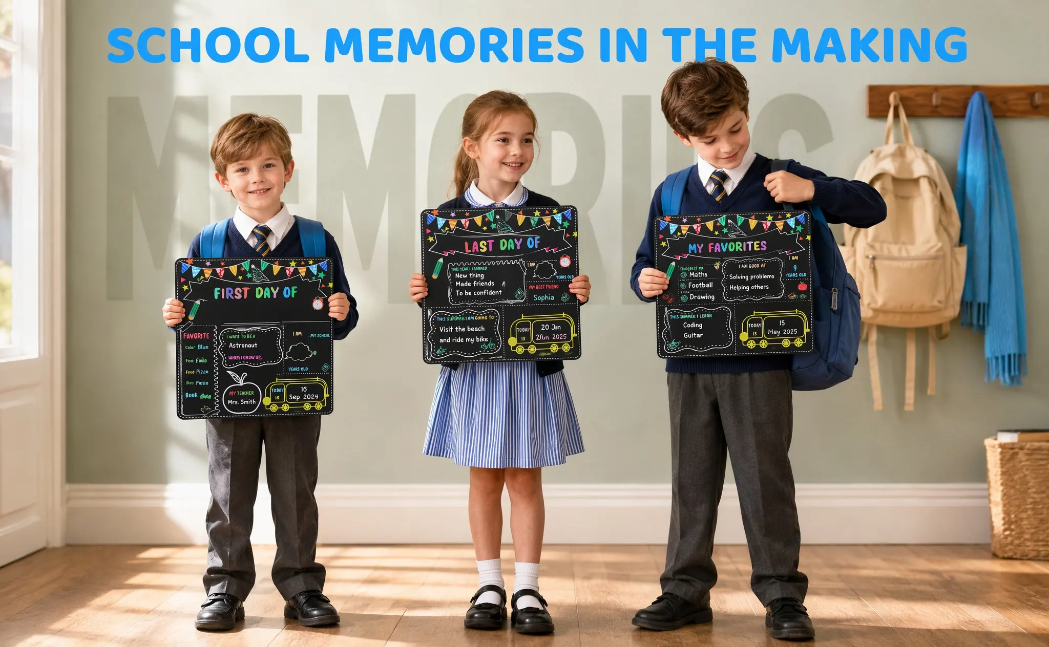 Double Sided Blackboard Black Lightweight Wood Classroom Decor First Day Last Day Board School Supply Black Board
