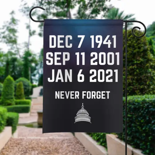 Never Forget Jan 6 2021 Double-sided Flag Banner, Vote Blue Save Democracy Flag