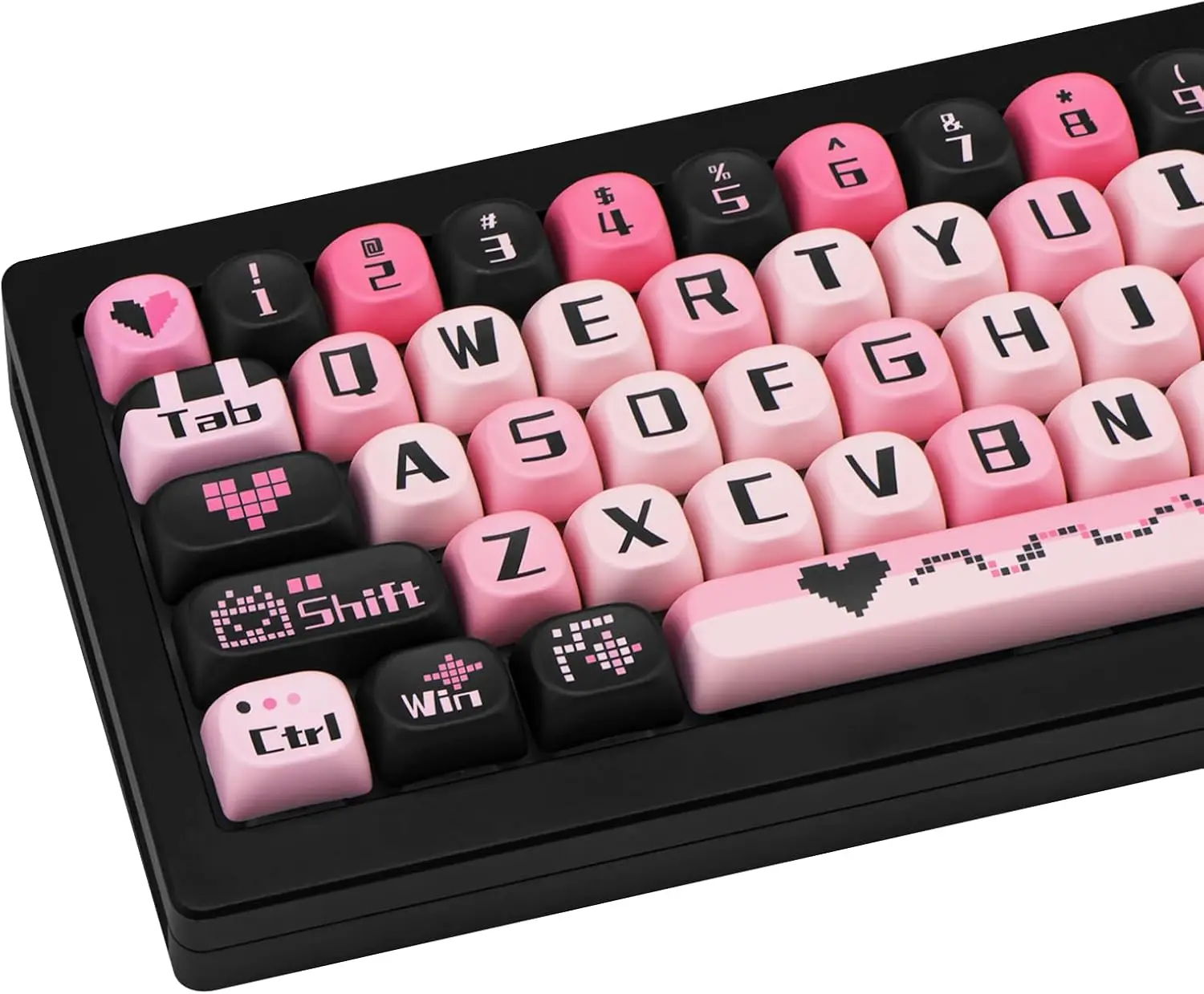 

131 клавиша, PBT-кейкапы с сублимационной печатью, черно-розовые, профиль MOA, кастомные милые кейкапы для механических клавиатур Cherry Gateron MX