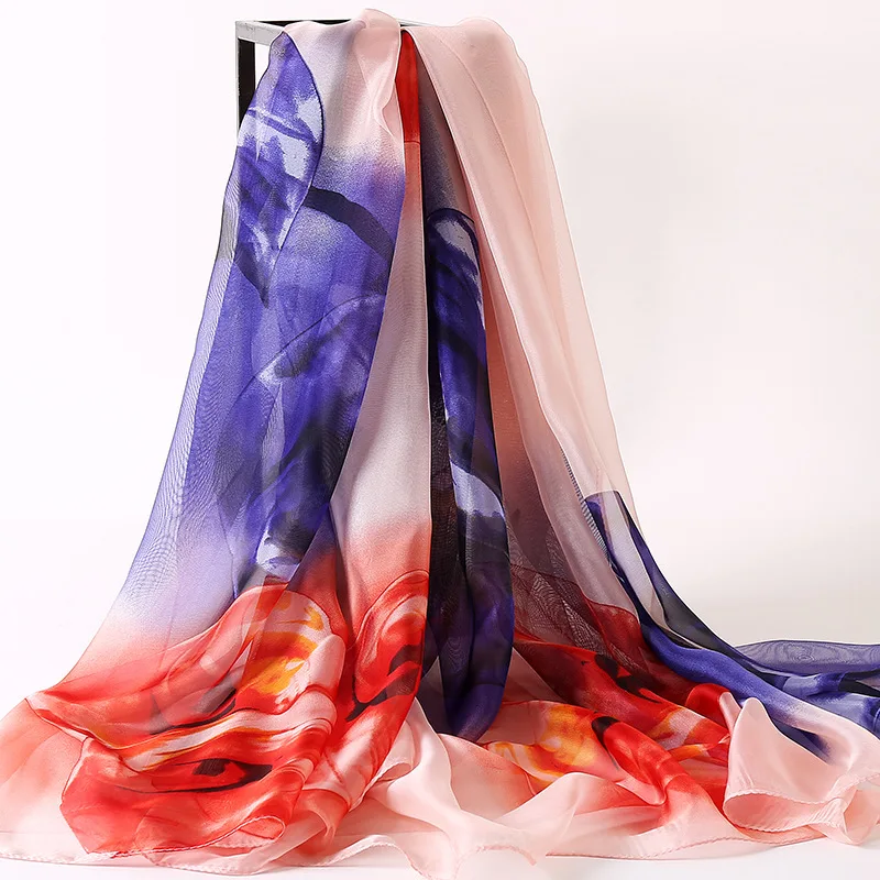 New Design Women\'s Chiffon Scarf Summer Beach Shawl Travel Tulle Cape Print Scarf Sun Protection Headscarf Free Shipping