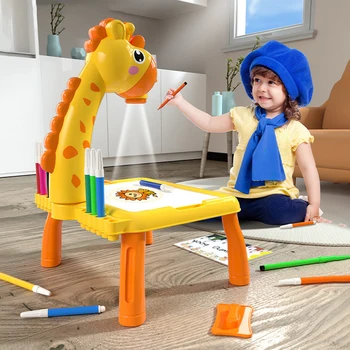 Kids LED projector drawing table toys light projection painting board educational learning painting table children Christmas gift