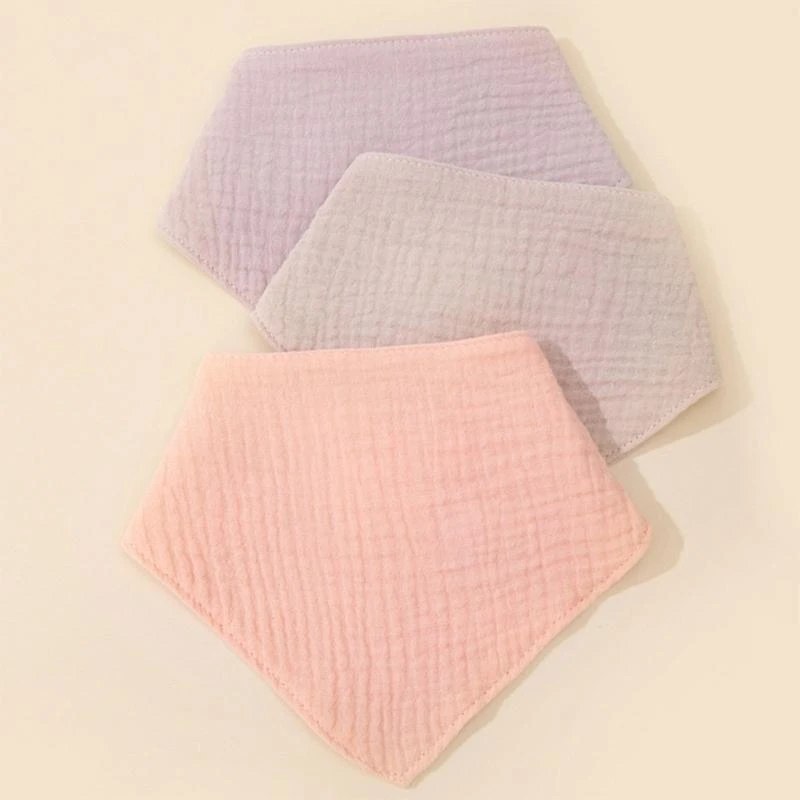 

J15U Breathable Cotton Bib Baby Burp Cloth Nursing Bib Neck Scarf Infant Teething Bib