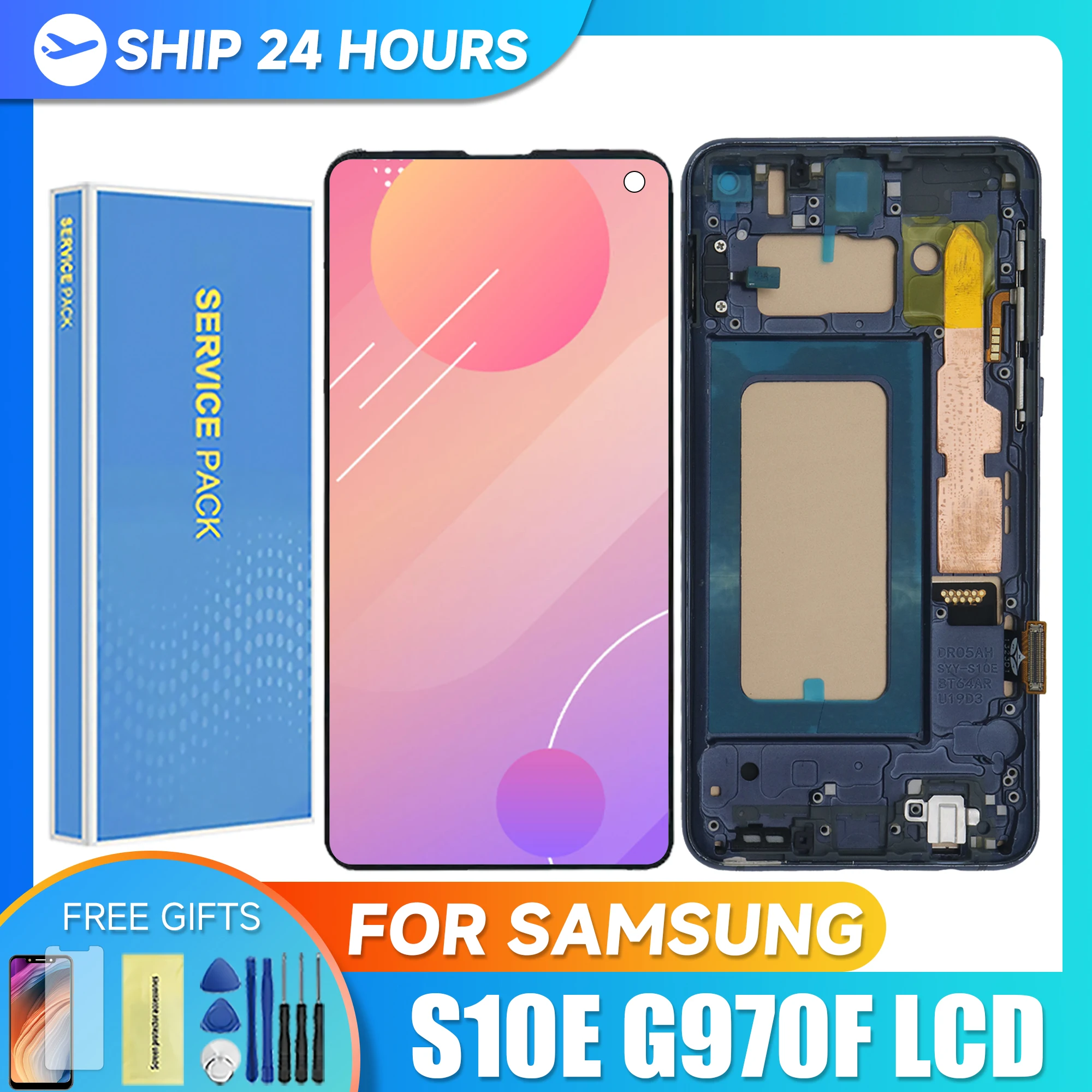 With Frame TFT For Samsung S10e G970 G970F/DS G970U SM-G9700 LCD Touch Screen Display Digitizer S10e Incell Repair Parts