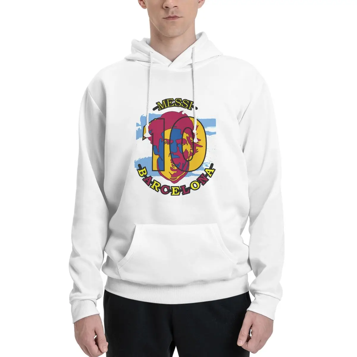 Argentina No.10 Goat Lionel And Andrﾩs And Messi Couples Plus Velvet Hooded Sweater Casual Graphic Vintage With hood pullover