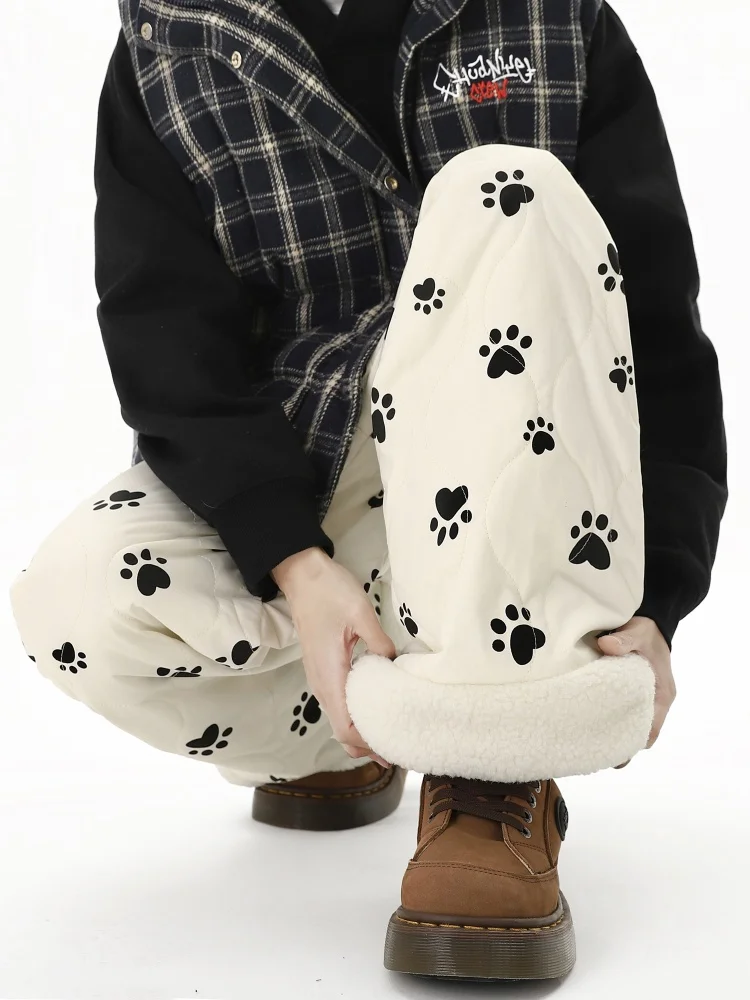 

Мужские зимние утепленные брюки из хлопка на флисовой подкладке, прямые, повседневные, длинные, водоотталкивающие, ветрозащитные, теплые, с узором