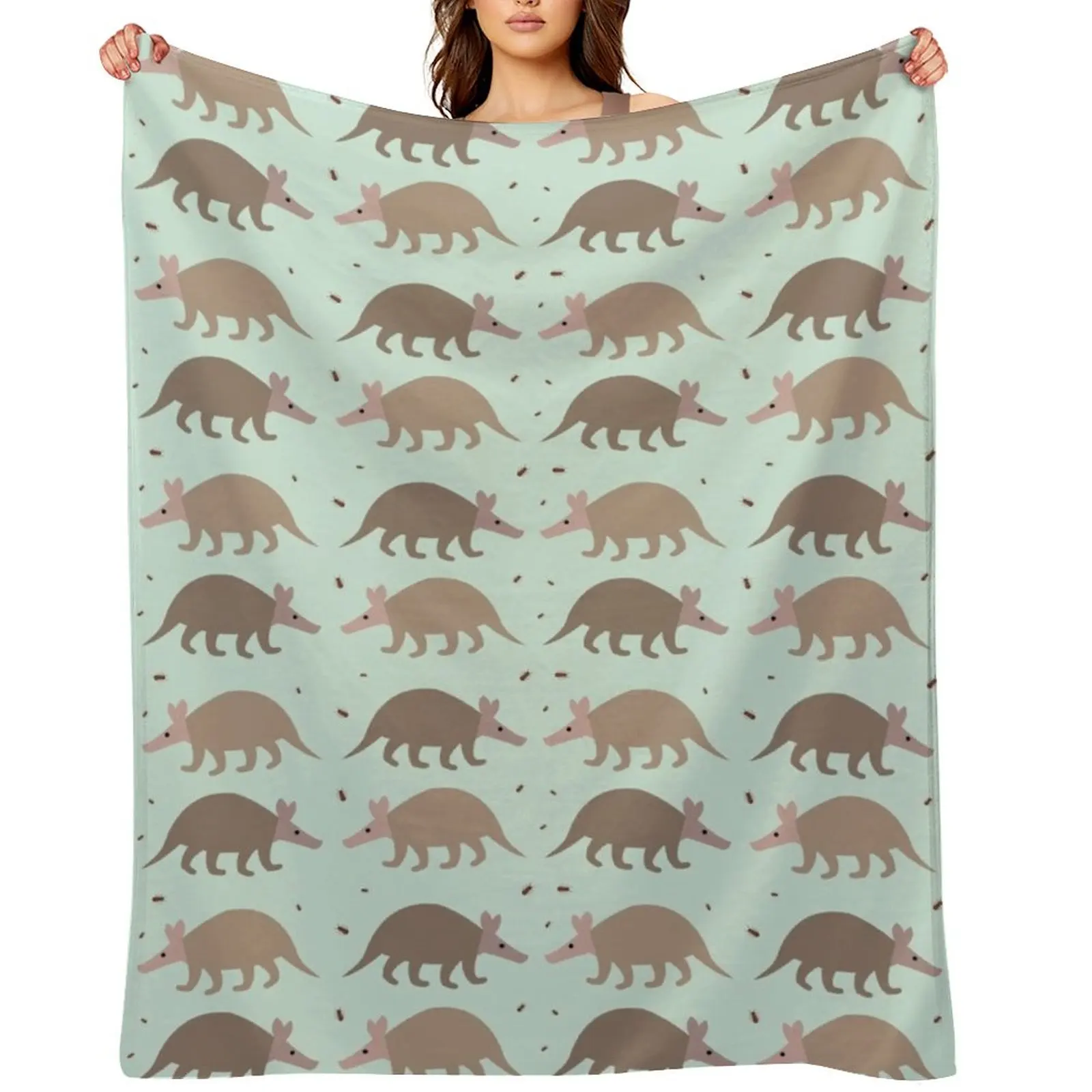 

Aardvark Pattern Throw Blanket Soft Personalized Gift Travel Decoratives Blankets