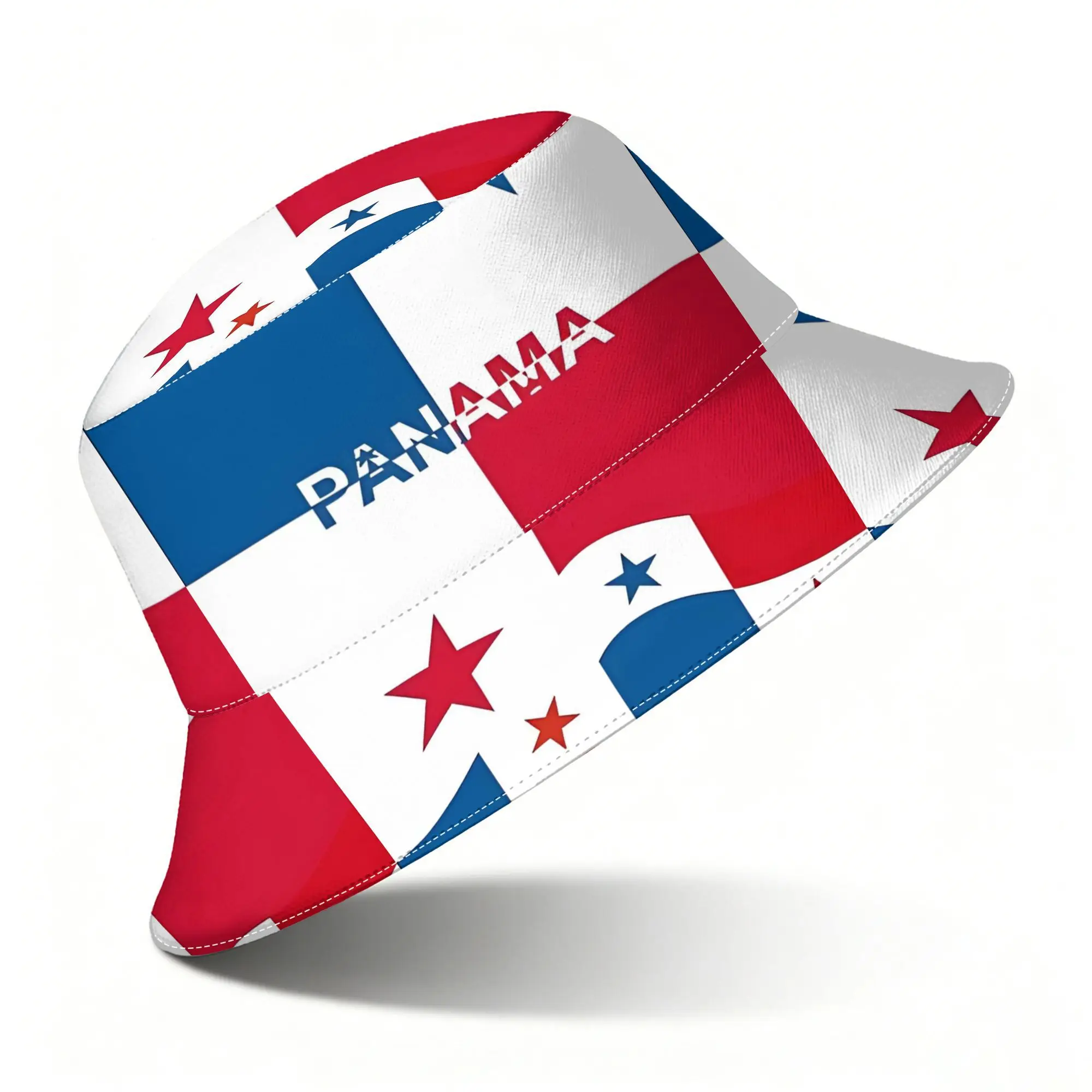 Customization Panama Flag With Text Print Printed Bucket Hat, Unisex Casual Sun Hat, All-match Daily Wear