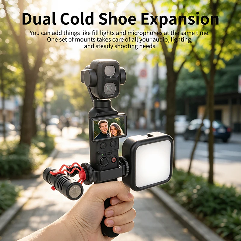 For DJI Osmo Pocket 4Pro/4/3 Camera Multifuntion Expansion Cage with Cold Boots Frame Clip For POCKET4P Mount Bracket Accessory