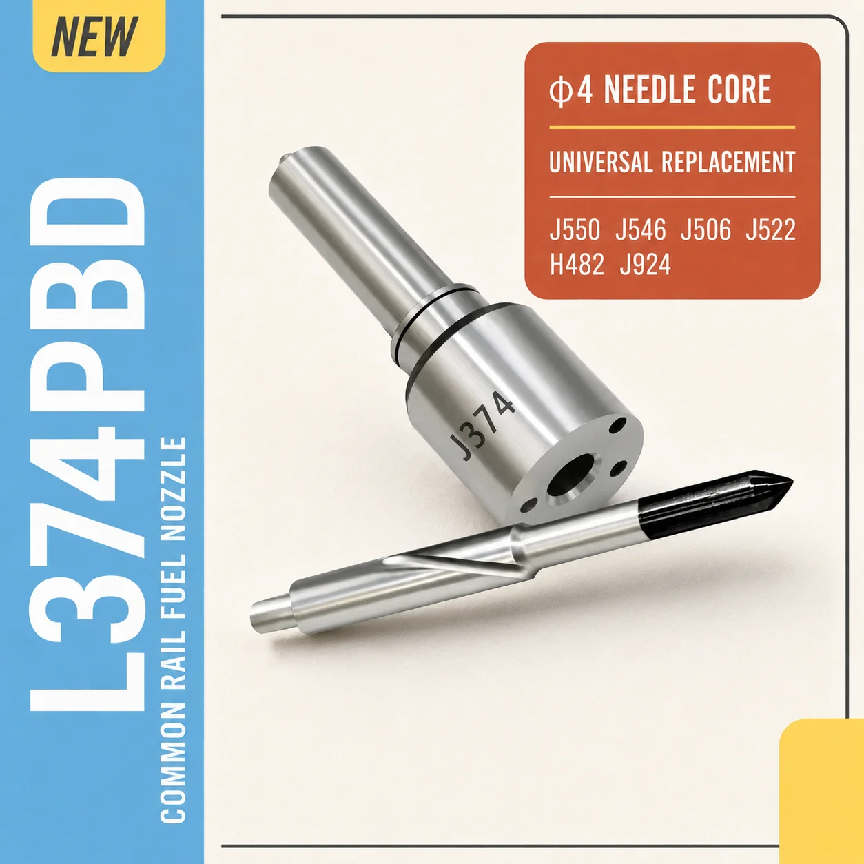 New Common Rail Fuel Nozzle φ4 Needle Core Fuel Nozzle L374PBD Universal Models J550 J546 J506 J522 H482 J924.LH2730