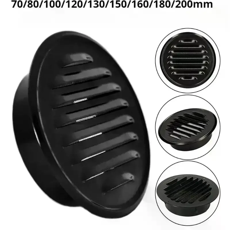 70-300mm 원형 스테인리스 스틸 통풍구 그릴 곤충 방지 홈 외벽 덕트 환기 도구 배기 후드