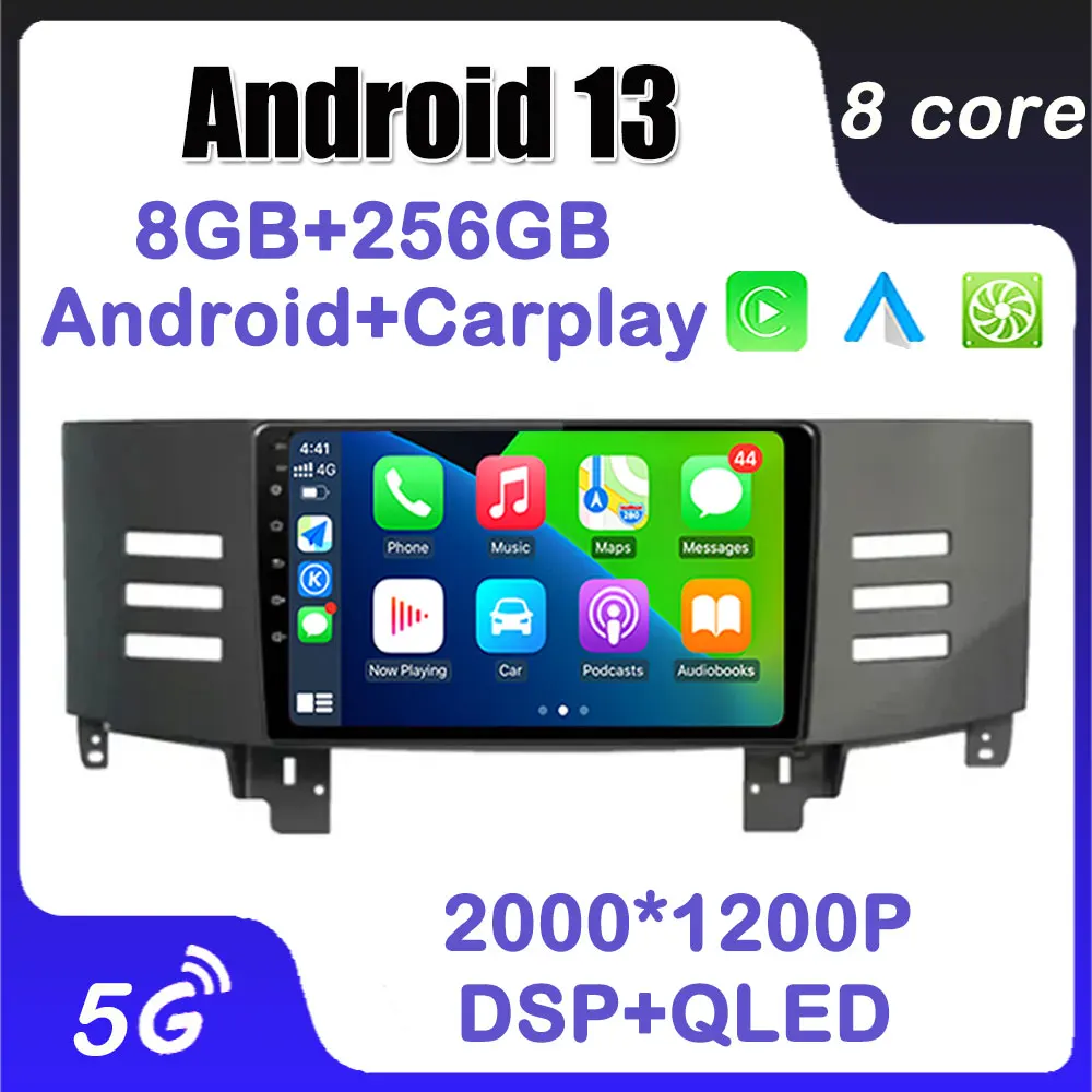 

for Toyota Reiz Mark X 2005 2006 - 2009 Android 14 Car Radio Multimedia Video Player Navigation GPS 4G LTE 5G WiFi