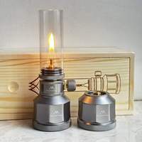Camping Gas Lamp Portable Small Hanging Glass Gas Lantern Mini Empty Tank Optional