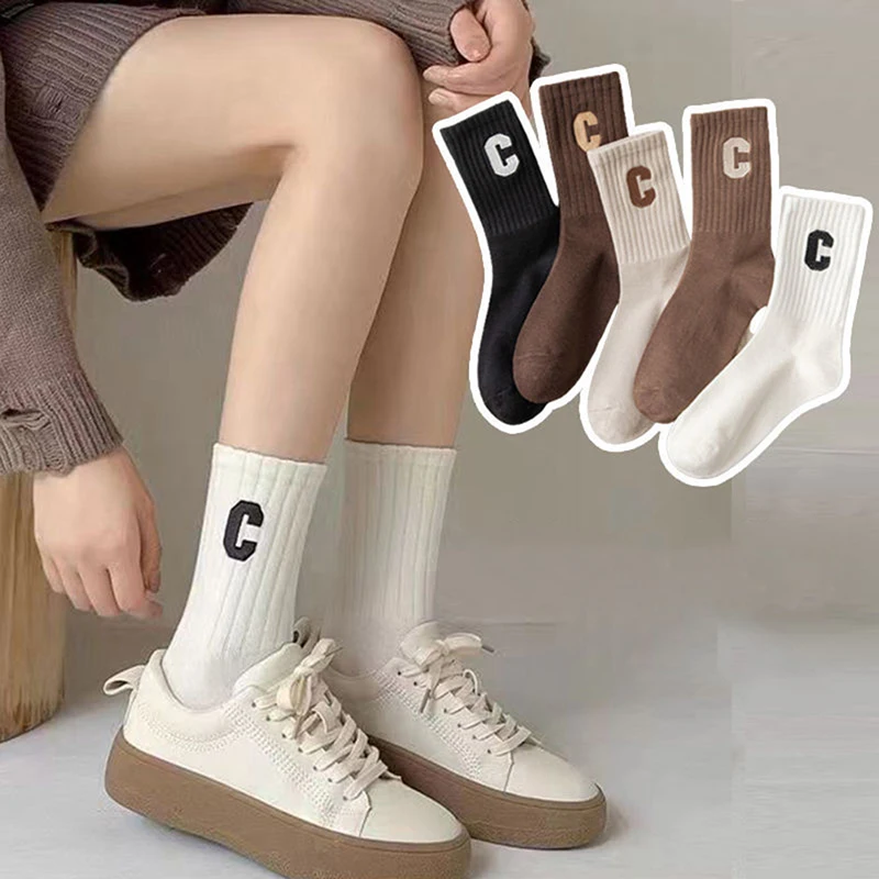 

Women Letter C Print Socks Lady Short Sock For Cycling Cute Solid Breathable Mesh Ankle Summer Running Socks