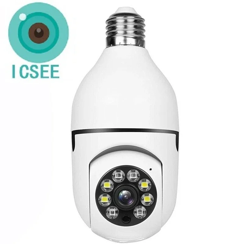 

ICSEE 2MP Wi-Fi лампа E27 камера наблюдения цвет ночного видения 360 ° Вращающийся автоматический отслеживающий человеку, двусторонний разговор, умный дом