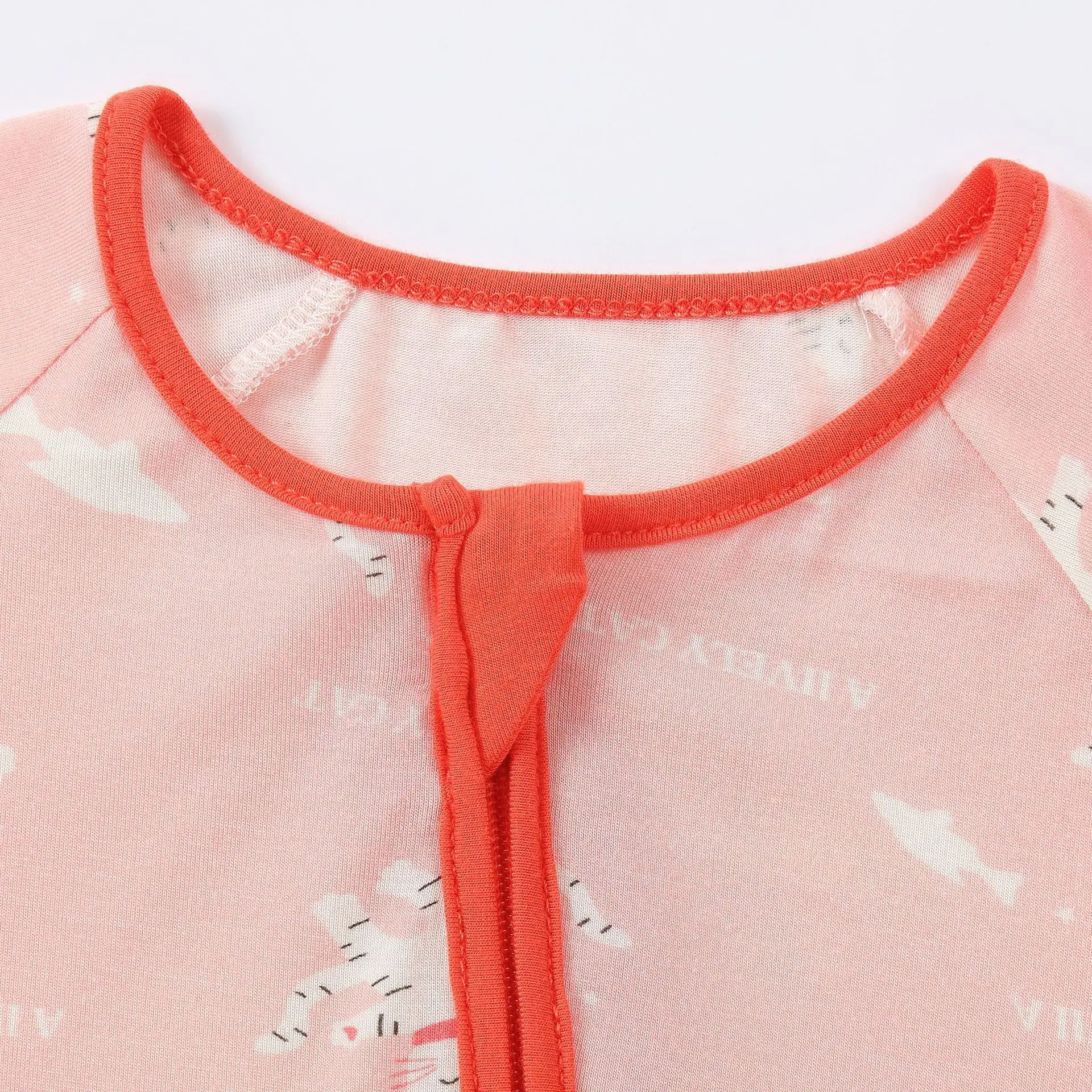 Bamboo Fiber Newborn Baby Pajamas Cute Cartoon Print Diagonal Zipper Onesie Long Sleeve Footie Rompers Soft & Cozy Toddler Pjs view 5