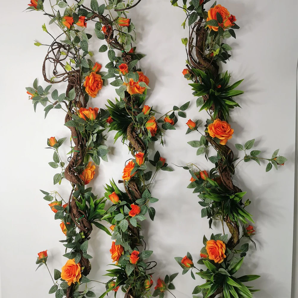 1.75 Meter Artificial Vine Green Leaf Simulation Rose Rattan Plant Branch Decoration Office DIY Rattan