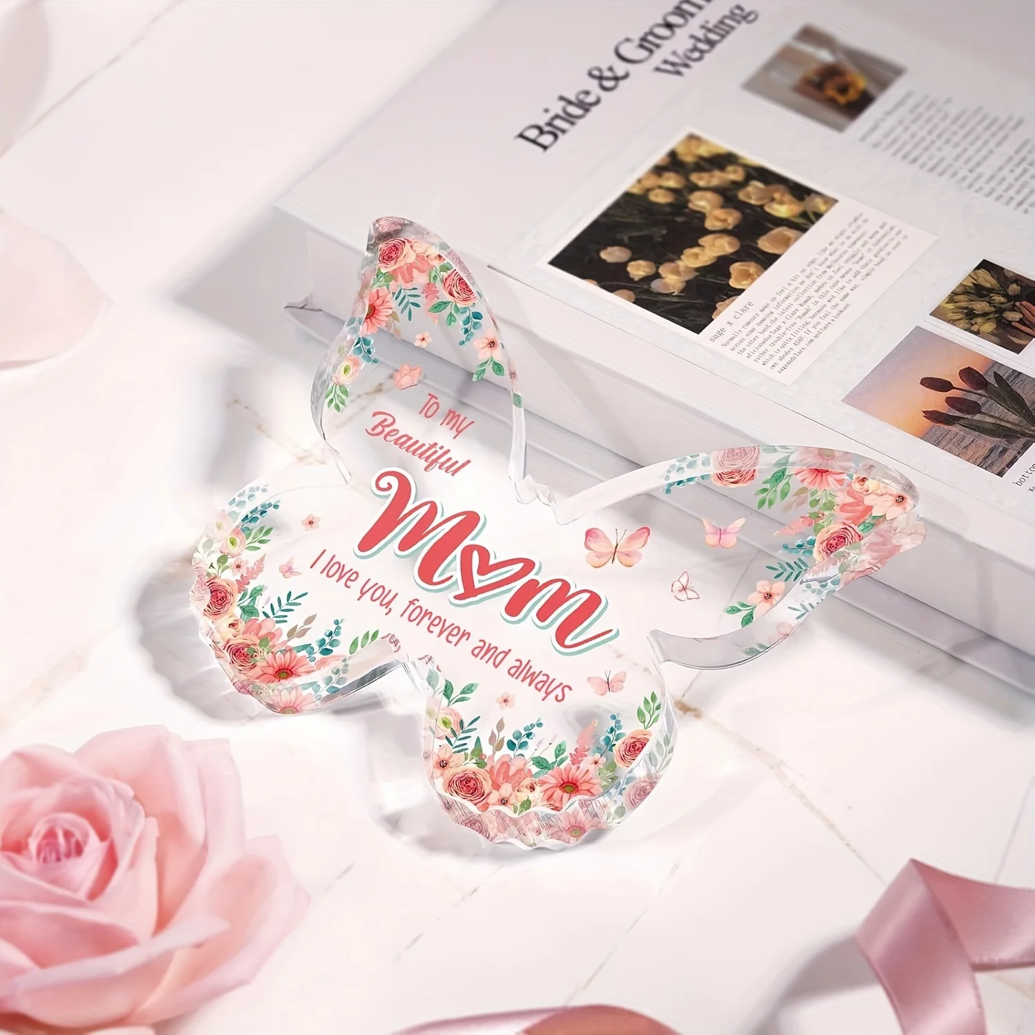 Gifts for Mom, Unique Mom Birthday Gifts - Butterfly Acrylic Plaque Decor - Mothers Day Christmas Valentines Day Gift for Mom view 5