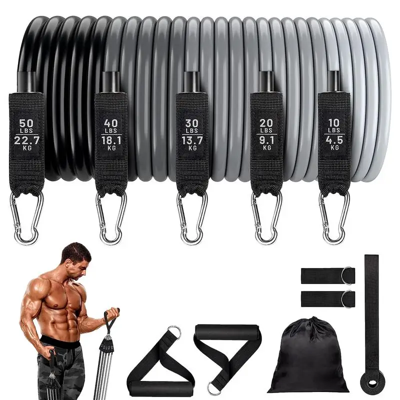 Workout Bands Set 11pcs Elastic Workout Bands Elastic Bands For Strength Training For Men And Women Workout Equipment