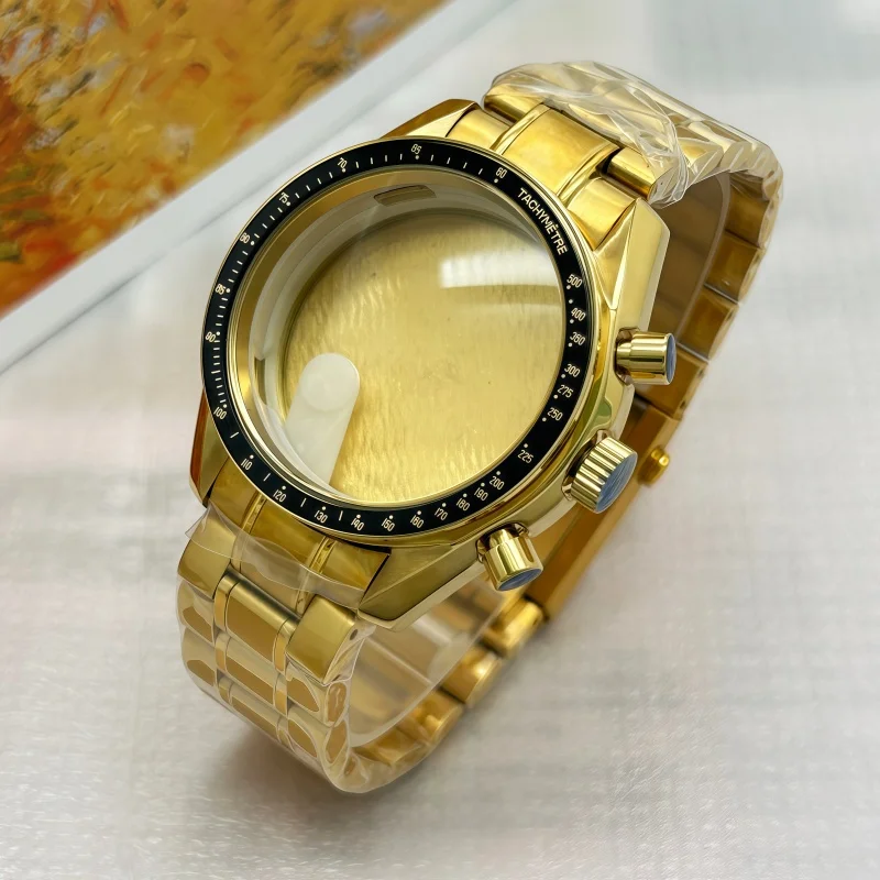 39.7mm Speedmaster Watch Case 20mm Strap Fit VK63 VK64 Movement 32.5mm Dial Watch Hands Gold/Rose Gold/Black/Watch Repair Parts image 3