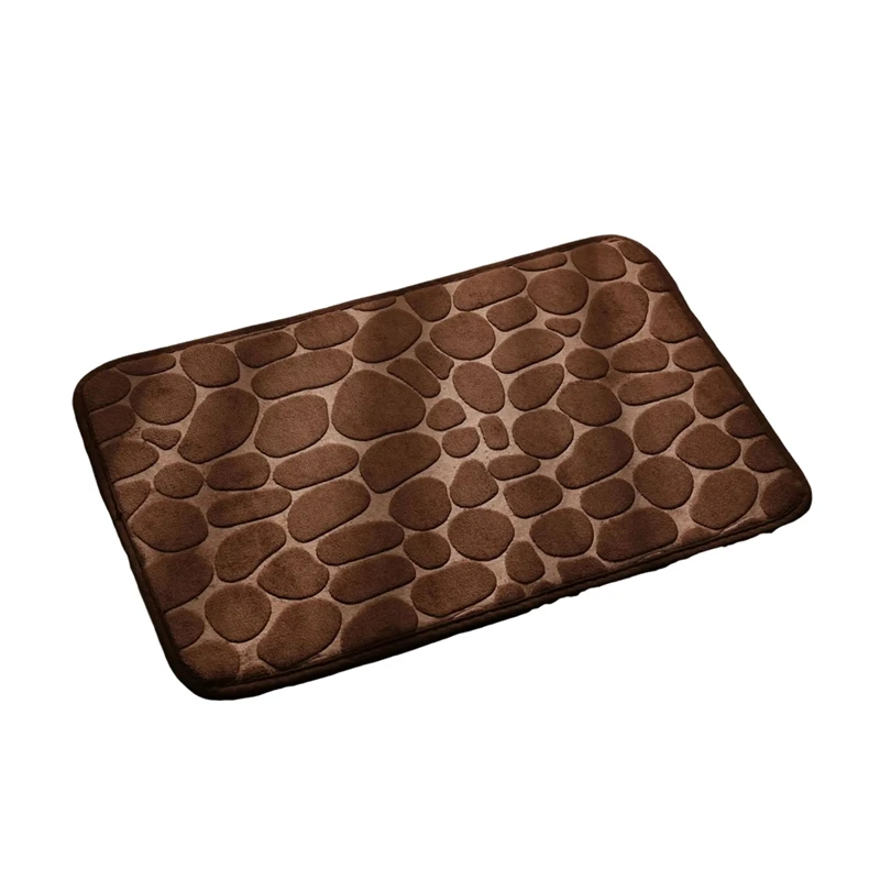 Bath Mat Cobblestone Bathroom Rugs Water Absorbent Bath Mats For Bathroom Machine Washable Bath Rugs(50X80cm,Brown) Durable