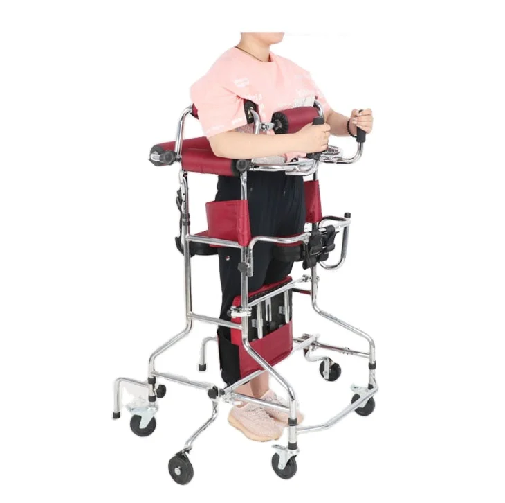 

Cerebral Palsy Child and Adult Walking Aid Hemiplegic Walker Lower Limb Training Standing Frame with Wheels Walker