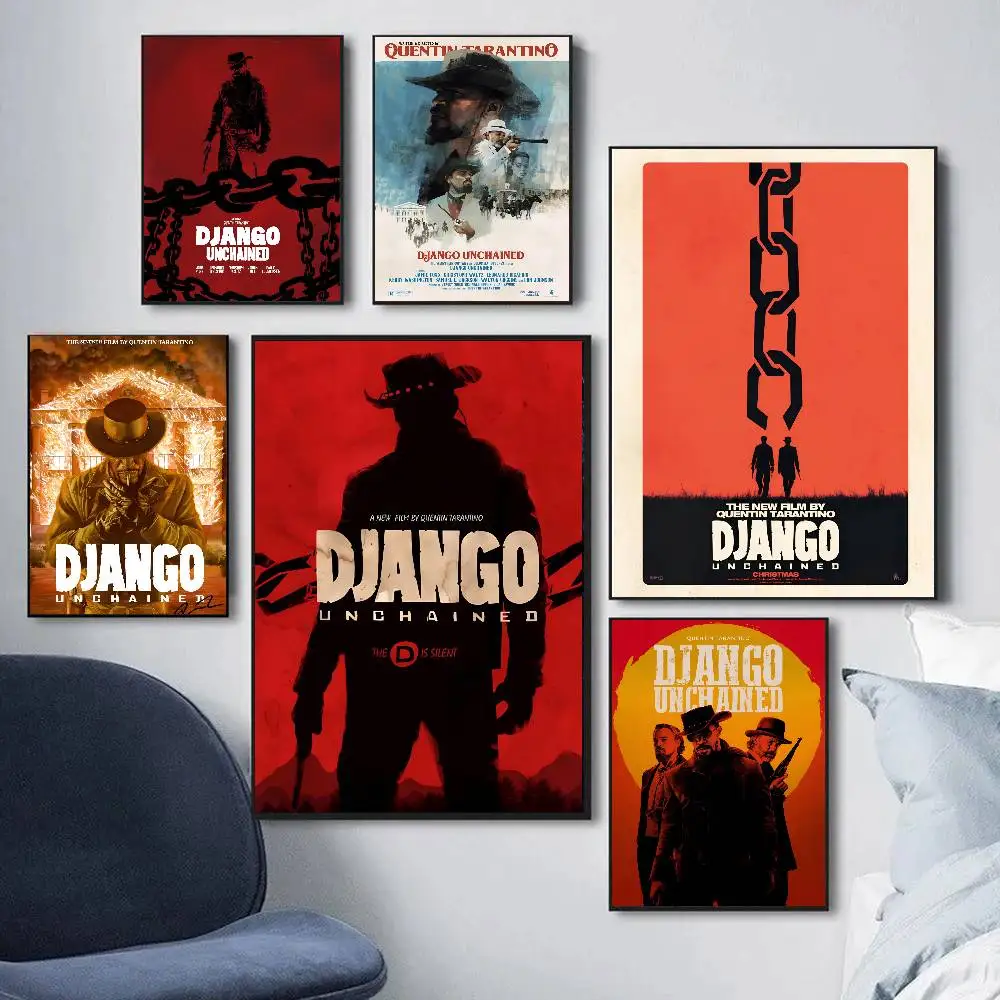 يطبع كوينتين تارانتينو جانغو غير مقيد الكلاسيكية المشارك ذاتية اللصق الفن ورق مقاوم للماء ملصق مقهى بار جدار الغرفة D #2