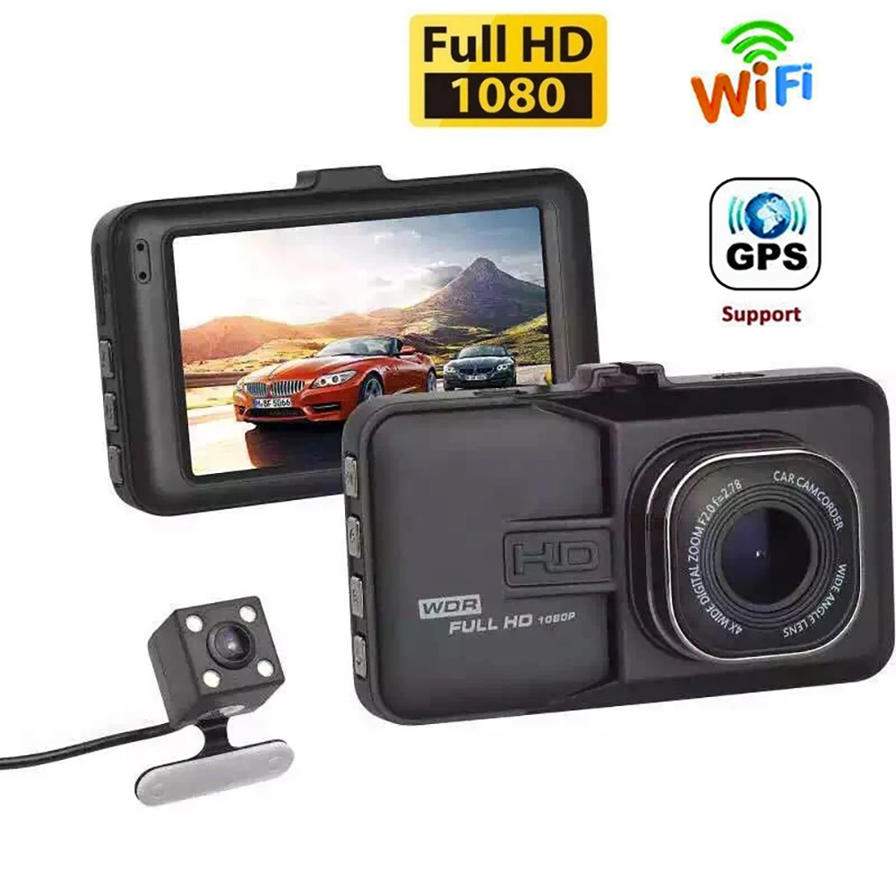 

Car DVR WiFi Full HD 1080P Dash Cam Rear View Vehicle Camera Drive Video Recorder Night Vision Auto Dashcam GPS Car Accessories
