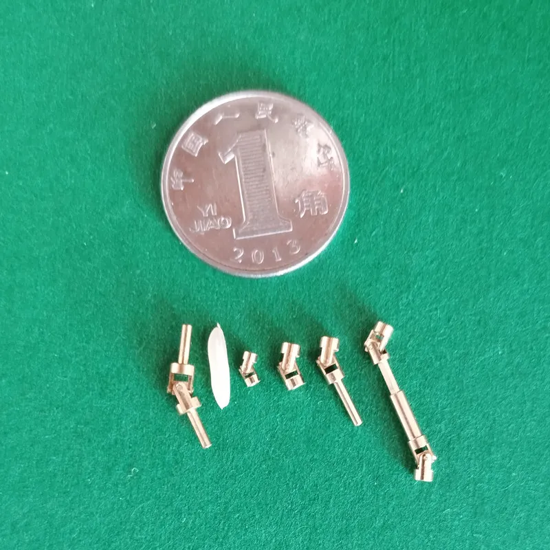 1Set Mini Universal Joint OD 2mm/1.5mm Brass Coupling Shaft/Through Hole Connector for 1/64 1/72 1/87 Static-to-Dynamic Coupling