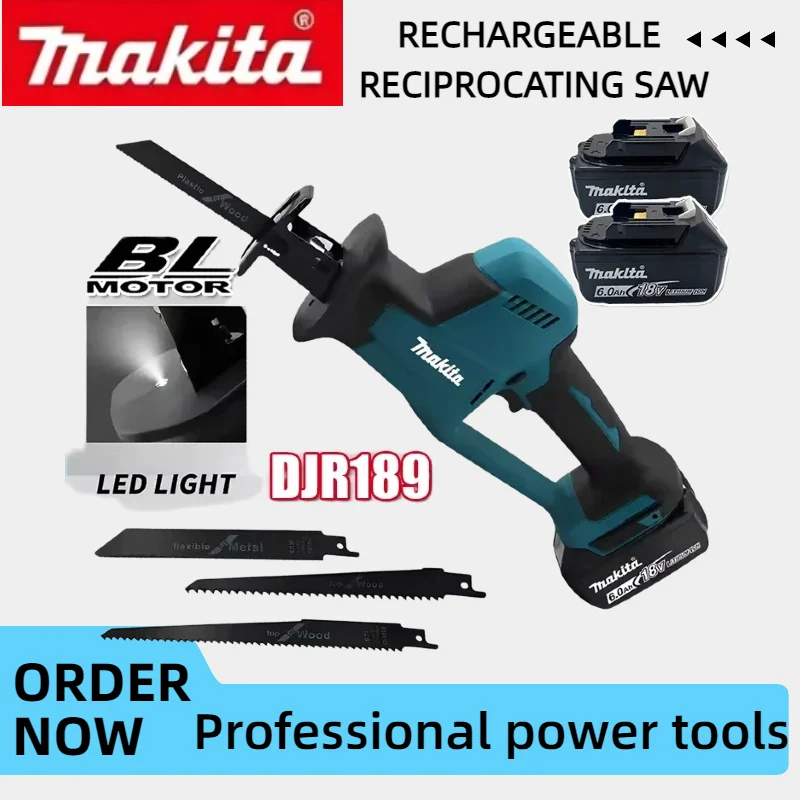 

Makita DJR189 18V Brushless Cordless Reciprocating Saw Rechargeable Portable Power Tool for Cutting Wood and Metal Materials