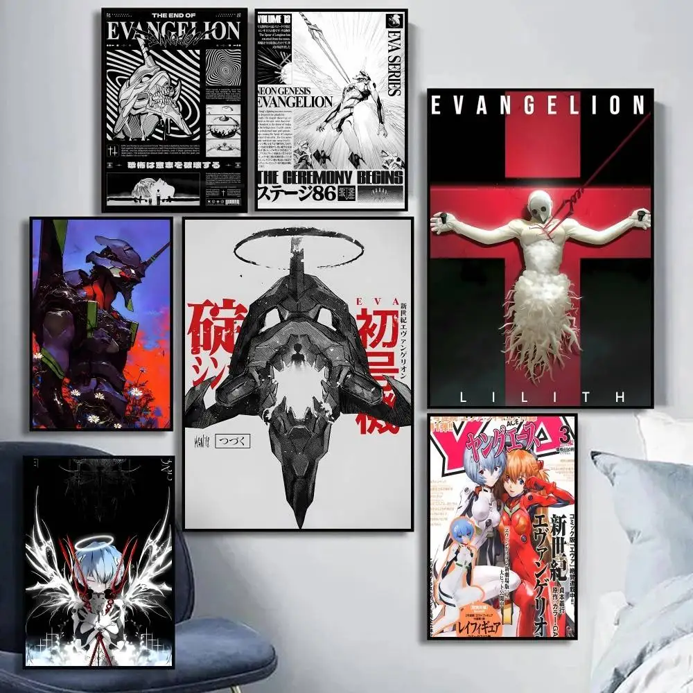 Póster autoadhesivo de g-genesis n-neones e- evangelelion, pegatina de papel impermeable para decoración de pared de habitación, cafetería, Bar, 1 ud.