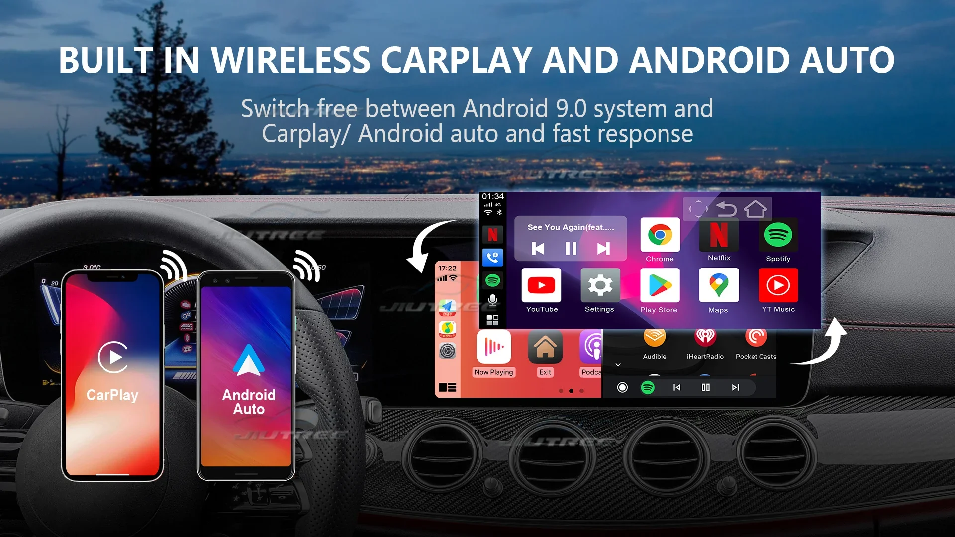 Android Carplay Ai Box For Infiniti Q50 Q60 QX50 QX80 Car Radio Player Smart Adpater Box Wireless Mirror link Netflix Yotube