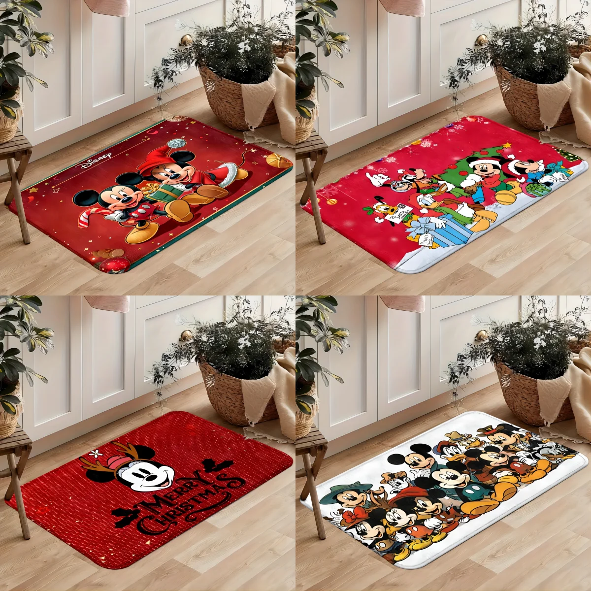 MINISO Disney Mickey Series Doormat Non-Slip Indoor Outdoor 100% Polyester Carpet Living Room Home Decor Soft Mat Decoration Rug