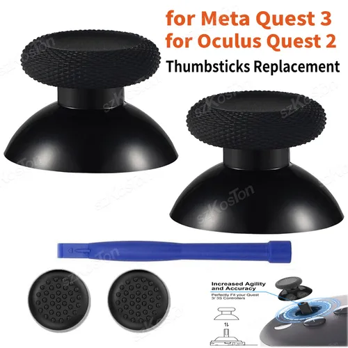 Kit de repuesto de palanca de mando VR para controlador Meta Quest 2 Quest 3 con herramienta de palanca, piezas de reparación, accesorios de palos de pulgar