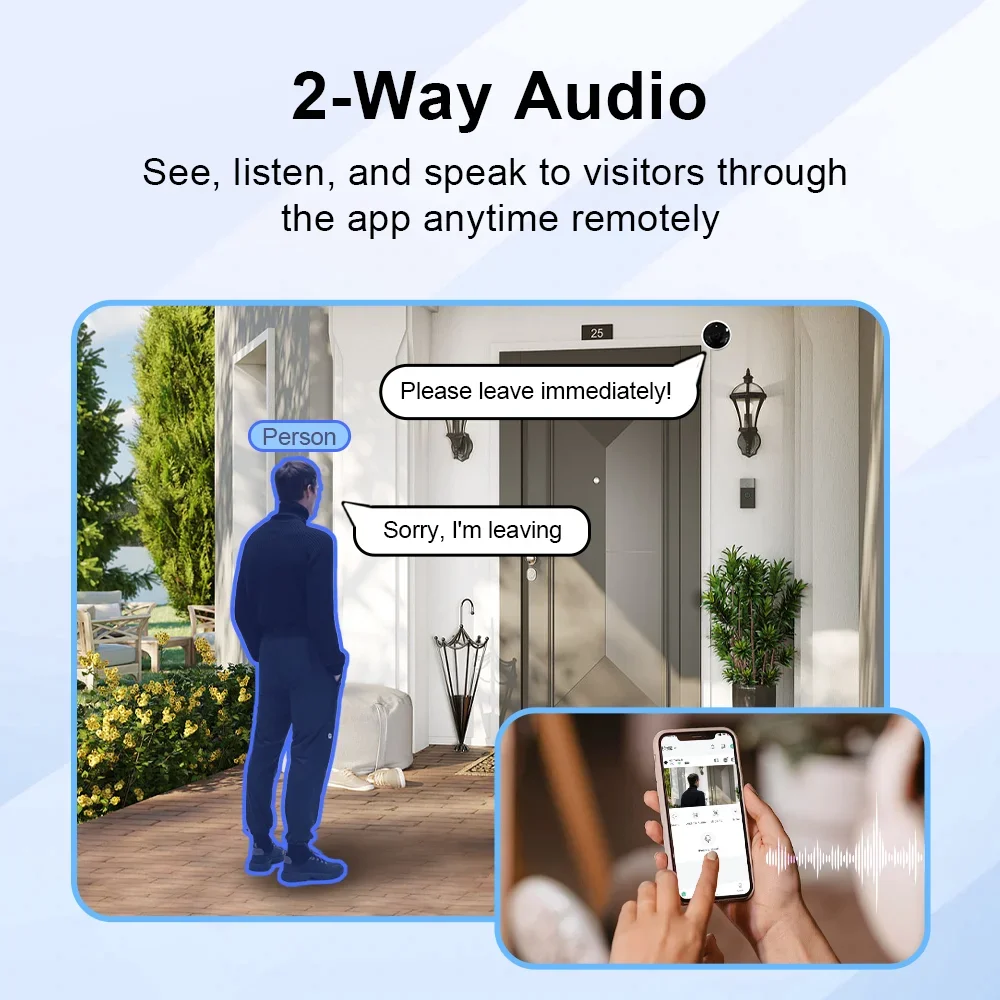 2K Wireless WiFi Camera Built in Battery Magnetic Mount AI Motion Detection Color Night Vision 2-Way Audio IP66 Security Cam