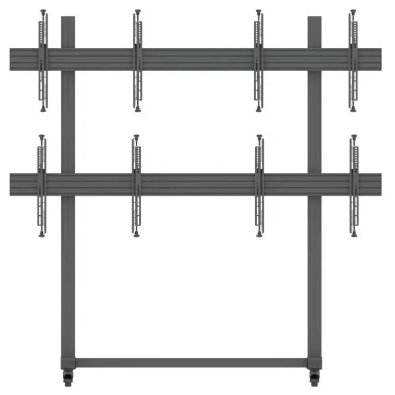 Modular Mount Support TV Trolley TV Stand Retail Display Stand For Quad Screens