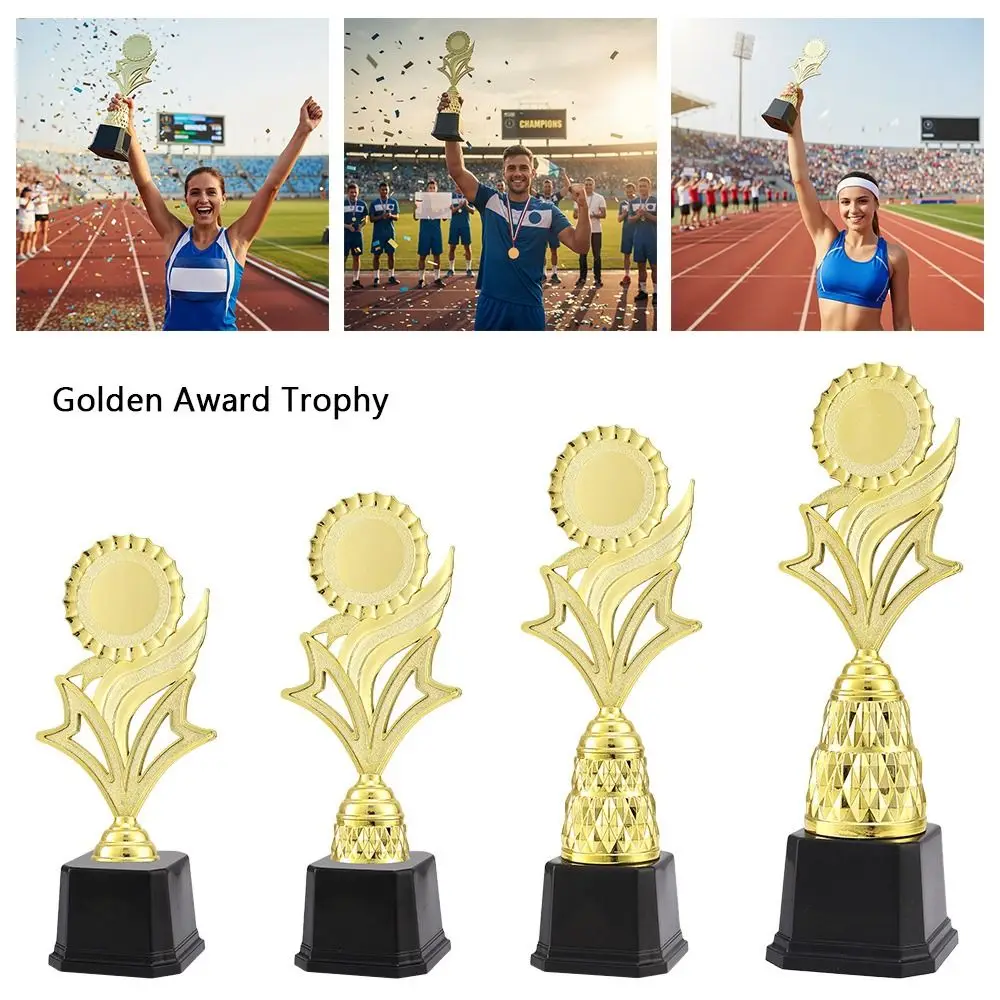 

23/26/29/31 CM Golden Award Trophy Golden Color Small Size Plastic Award Trophy Plastic Material Pentagram Star Prize Cup