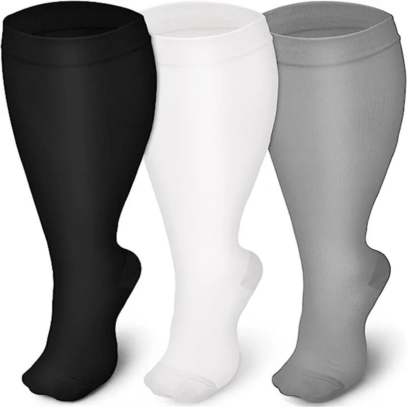 Calcetines de compresión estampados para hombre, medias largas de tubo, para venas varicosas, diabetes, correr al aire libre, senderismo, montar,