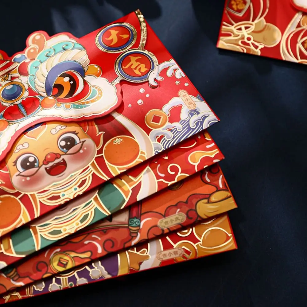 2024 New Year Packet Red Envelope Luck Money Bag Best Wishes Blessing Bag Good Luck Dragon Pattern Money Bags Wedding Birthday