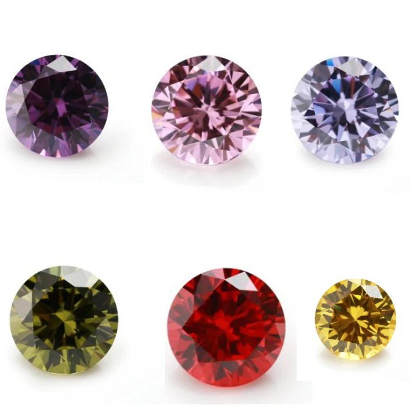 Wholesale 100-500pcs Round Brilliant 4-10mm Cubic Zirconia Bulk Various Colors CZ Cubic Zirconia Loose Stones For Jewelry Making