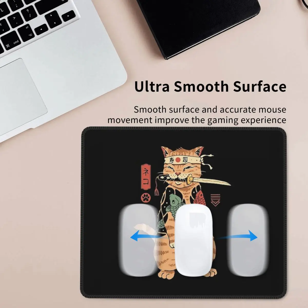 

Catana Cats Retro Samurai Yakuza Holder Mouse Pad Computer Keyboard Mouse Mat Gaming Laptop Desk Mat Office Table Mats