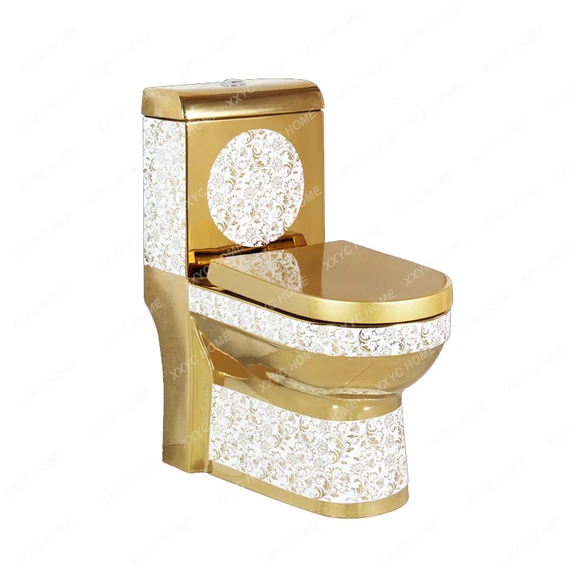 European-Style Gold Toilet Bowl Luxury Siphon Toilet Home golden toilet  vaso sanitario banheiro wc toilet  مرحاض