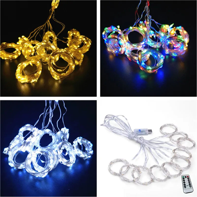 Home Decor 3M 6M Fairy Light 8 Mode LED Christmas Holiday Garland Wedding Party Birthday Decoration USB Curtain String Light