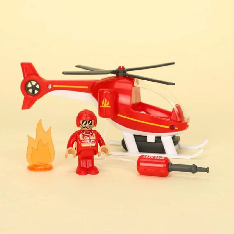 Neuer Feuerwehrauto, magnetischer Zug, Auto, Krankenwagen, Polizeiauto, Feuerwehrauto, kompatibel mit Brio, Holzeisenbahn, Kinderspielzeug