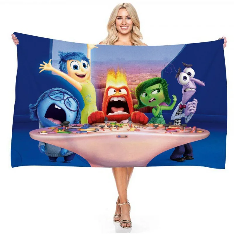 

Animation Inside Outs 2 Series Digital Printed Rectangular Beach Towel Indoor Household Bath Towel Cartoon Cute Non-Sand Towel