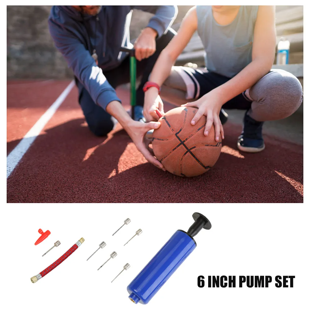 Kit Gonfiatore per Palloni 10 Pezzi/Set, Pompa Portatile con Prolunga per Calcio, Basket e Football