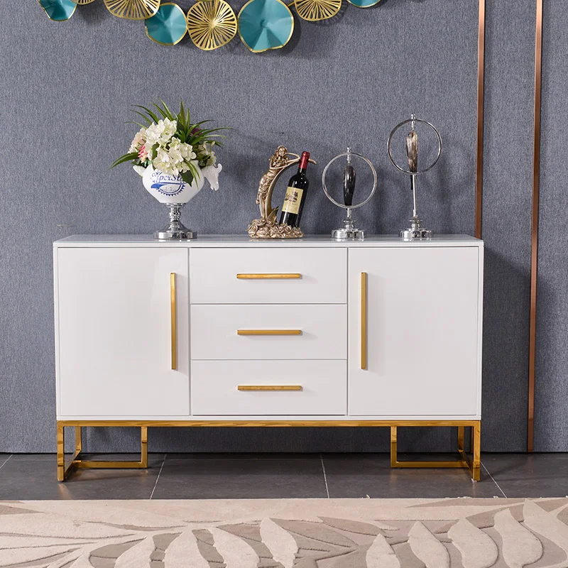 Modern light luxury solid wood side cabinet large capacity storage dining room living room furniture kitchen sideboard
