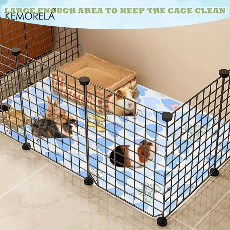 Bedruckte, wiederverwendbare Unterlagen für Meerschweinchenkäfige, geeignet für kleine Tiere wie Hamster, Kaninchen und Eichhörnchen, vielseitig einsetzbar und leicht zu reinigen. – Detail 6